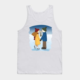Couple in love Boy and Girl are Ice Skating Tank Top